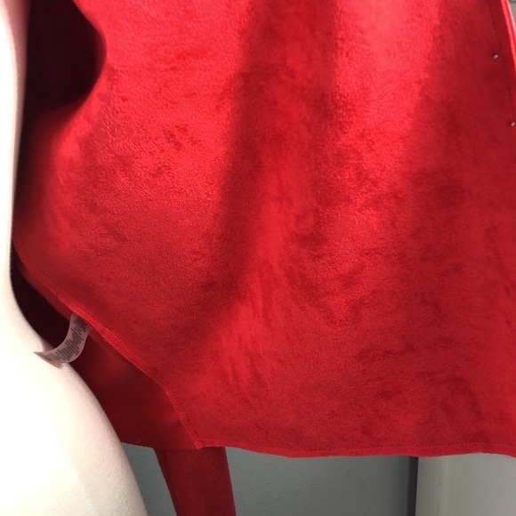 NWT New Sioni Crop Jacket Red Studded Soft Suede Medium - Picture 8 of 13
